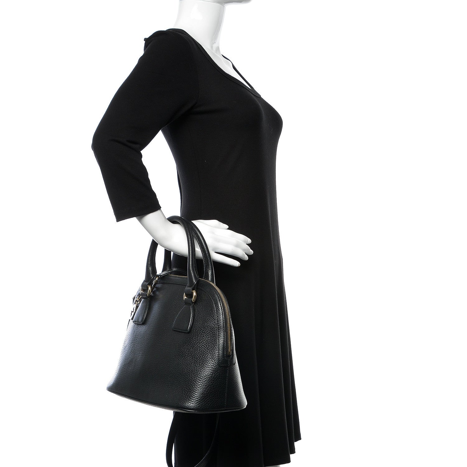 Gucci Calfskin Medium Dome Bag Black 2 of 10