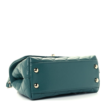 Chanel Caviar Quilted Extra Mini Coco Handle Flap Green 4 of 13