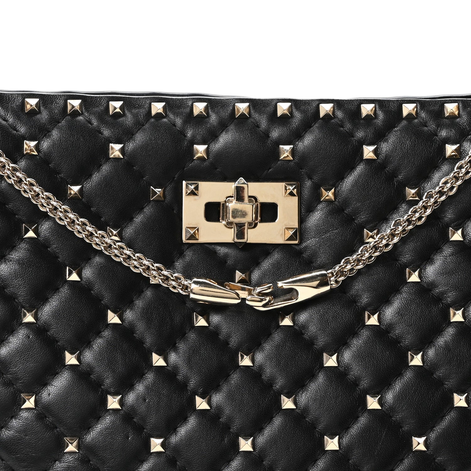 Valentino Garavani Nappa Rockstud Spike Shoulder Tote Black 7 of 9