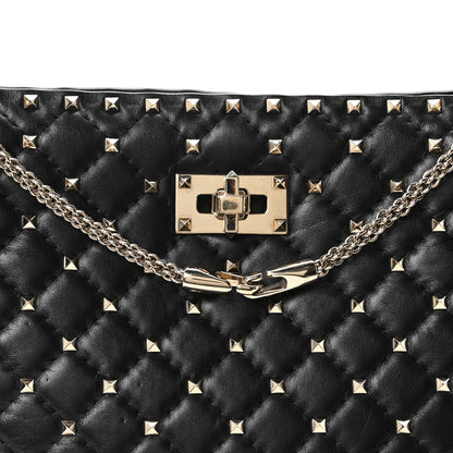Valentino Garavani Nappa Rockstud Spike Shoulder Tote Black 7 of 9