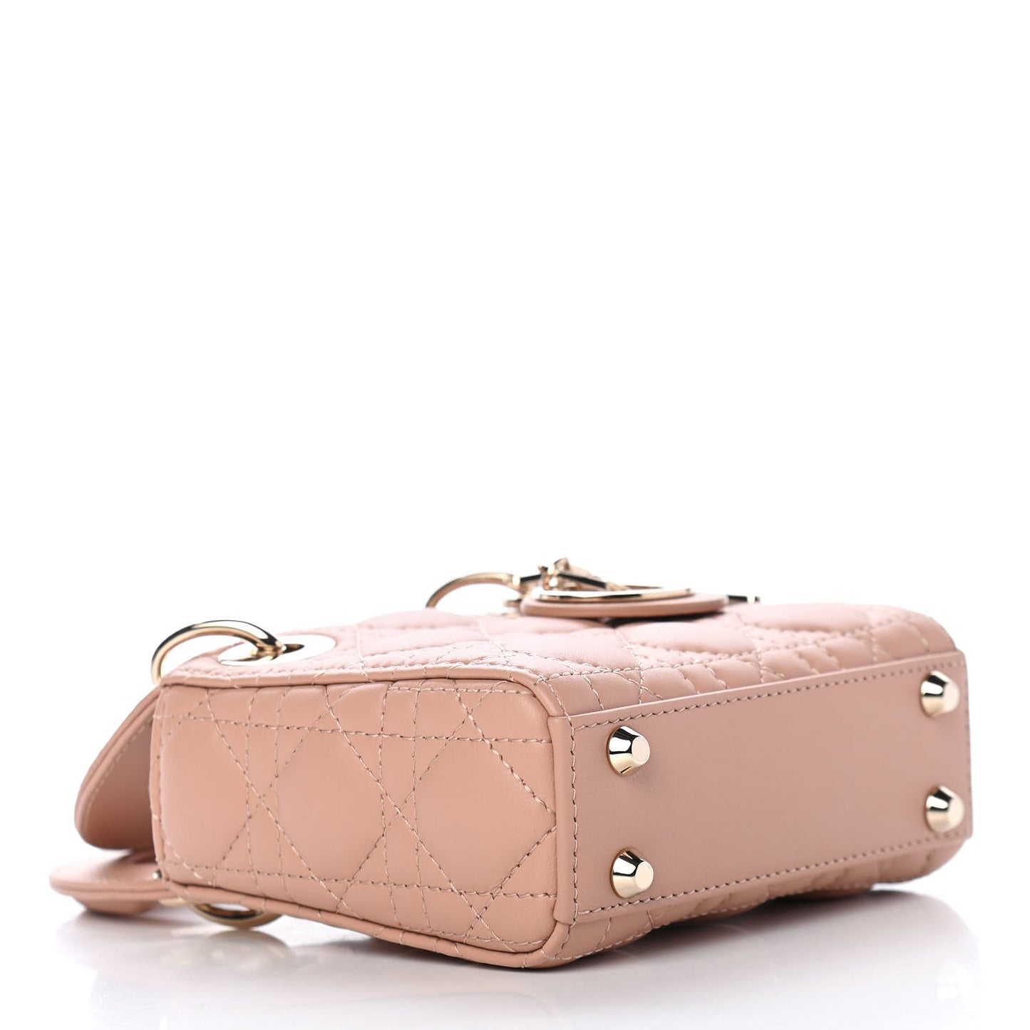 Lambskin Cannage Micro Lady Dior Rose Des Vents