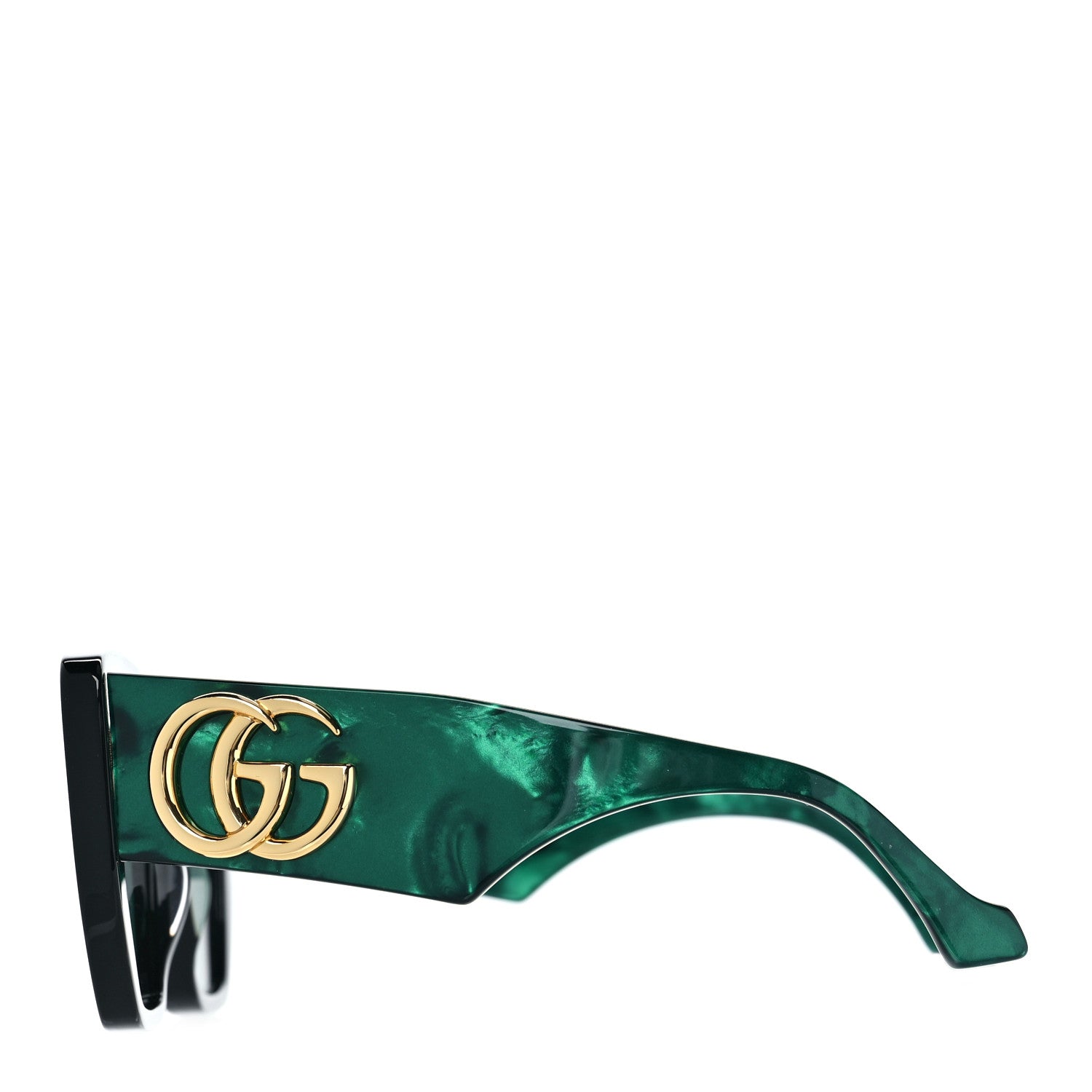 Gucci Acetate Square Frame Sunglasses GG0956S Green Black 2 of 7