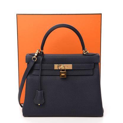 Hermes Togo Kelly Retourne 28 Bleu Nuit 12 of 12