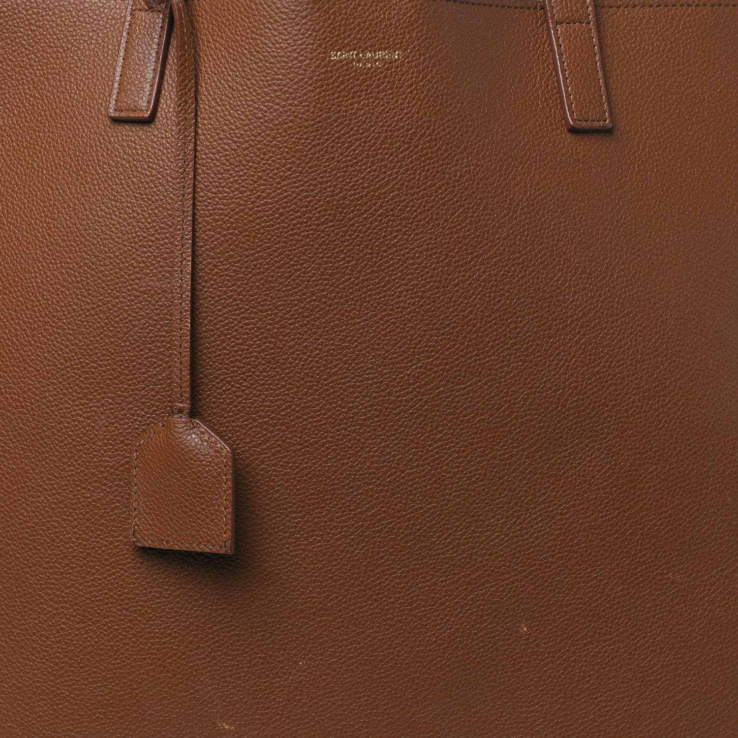 Saint Laurent Grained Calfskin Bold East West Shopping Tote Toasted Brown 9 of 12