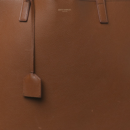 Saint Laurent Grained Calfskin Bold East West Shopping Tote Toasted Brown 9 of 12