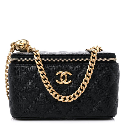 Chanel Caviar Quilted Sweetheart Vanity Case Black 1 of 10