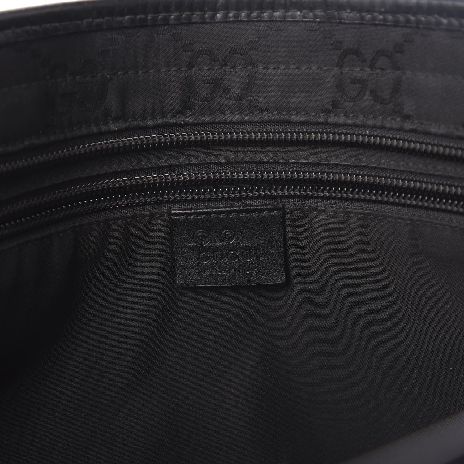 Gucci Nylon Monogram Calfskin Large Tote Bag Black 6 of 9