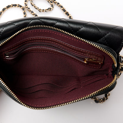 Chanel Lambskin Quilted Flap Phone Holder With Chain Black 6 of 13