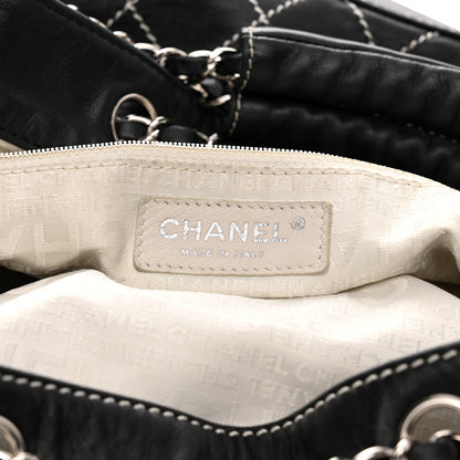 Chanel Calfskin Contrast Stitch Surpique Bucket Bag Black 6 of 10