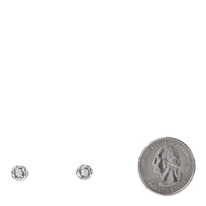 David Yurman Sterling Silver Diamond 7mm Infinity Stud Earrings 2 of 5