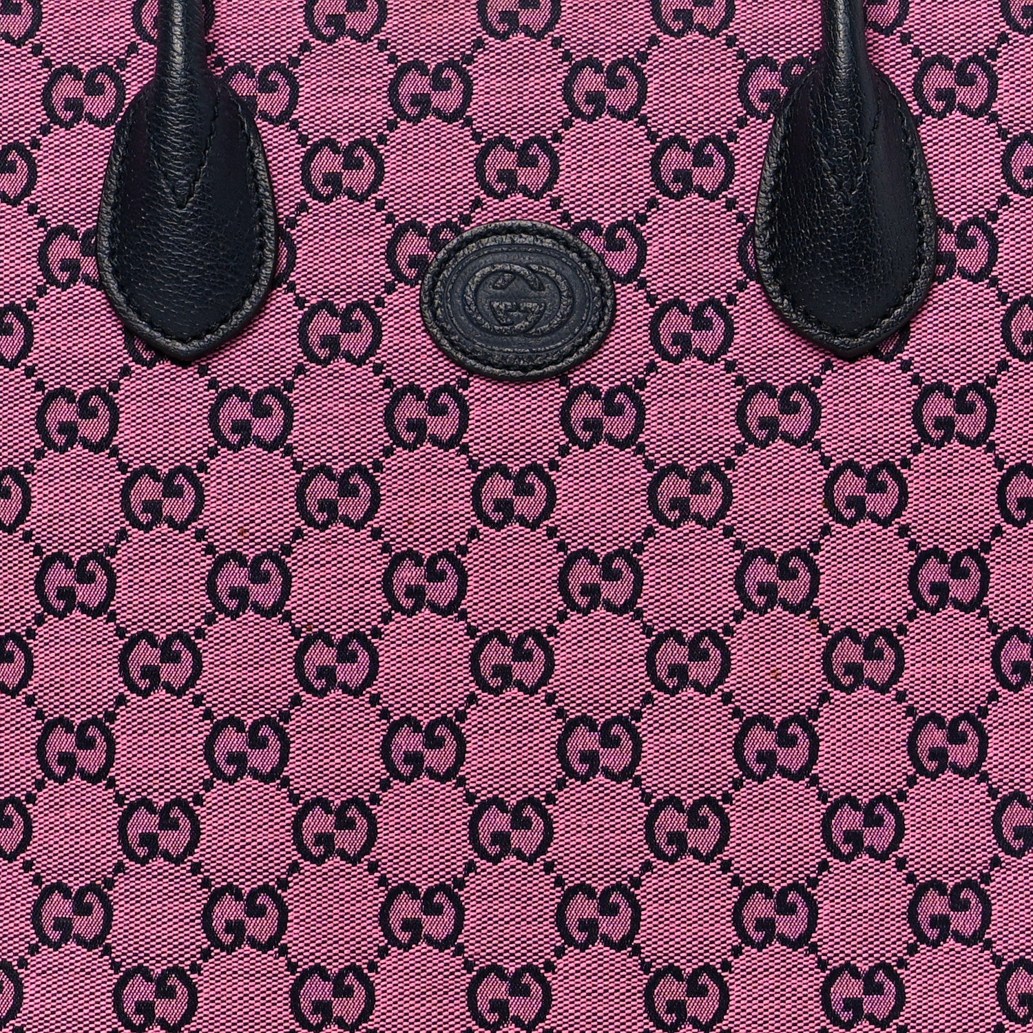 Gucci Monogram Multicolor Textured Dollar Calfskin Small Retro Interlocking G Tote Bag Pink Blue 7 of 13