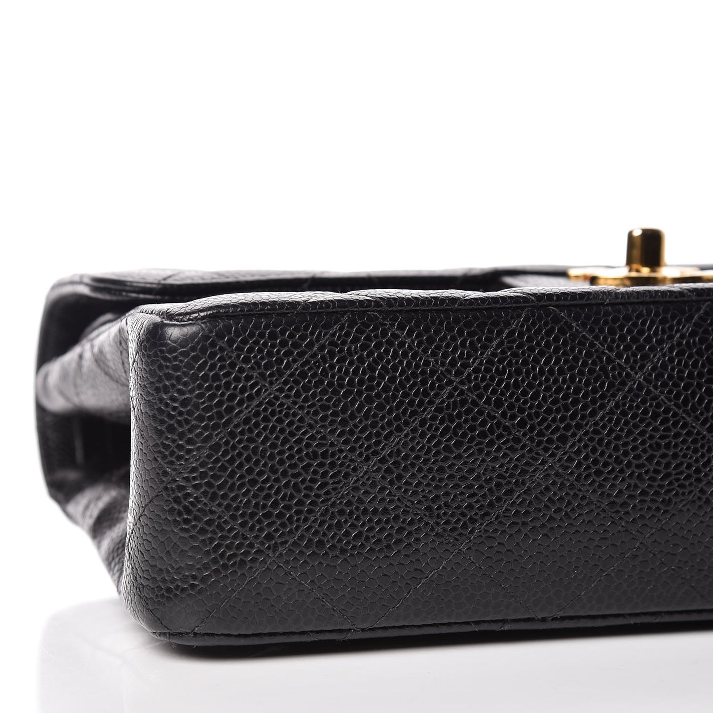 Caviar Quilted Small Double Flap Black