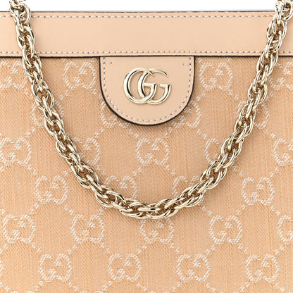 Gucci Denim Calfskin GG Monogram Small Ophidia Chain Shoulder Bag Light Beige 8 of 11
