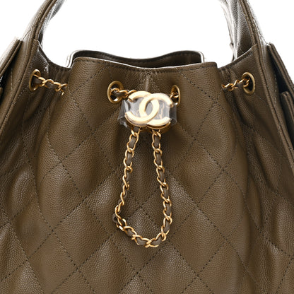 Chanel Caviar Quilted Small Chanel 25 Handbag Dark Khaki 8 of 11
