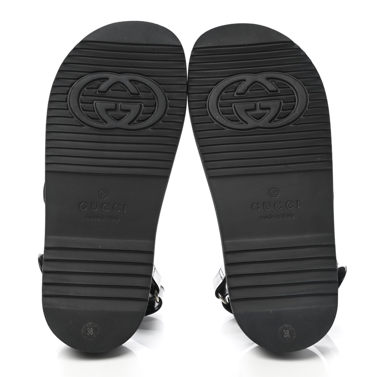 Rubber Mini Double G Womens Isla Dad Sandals 38 Black