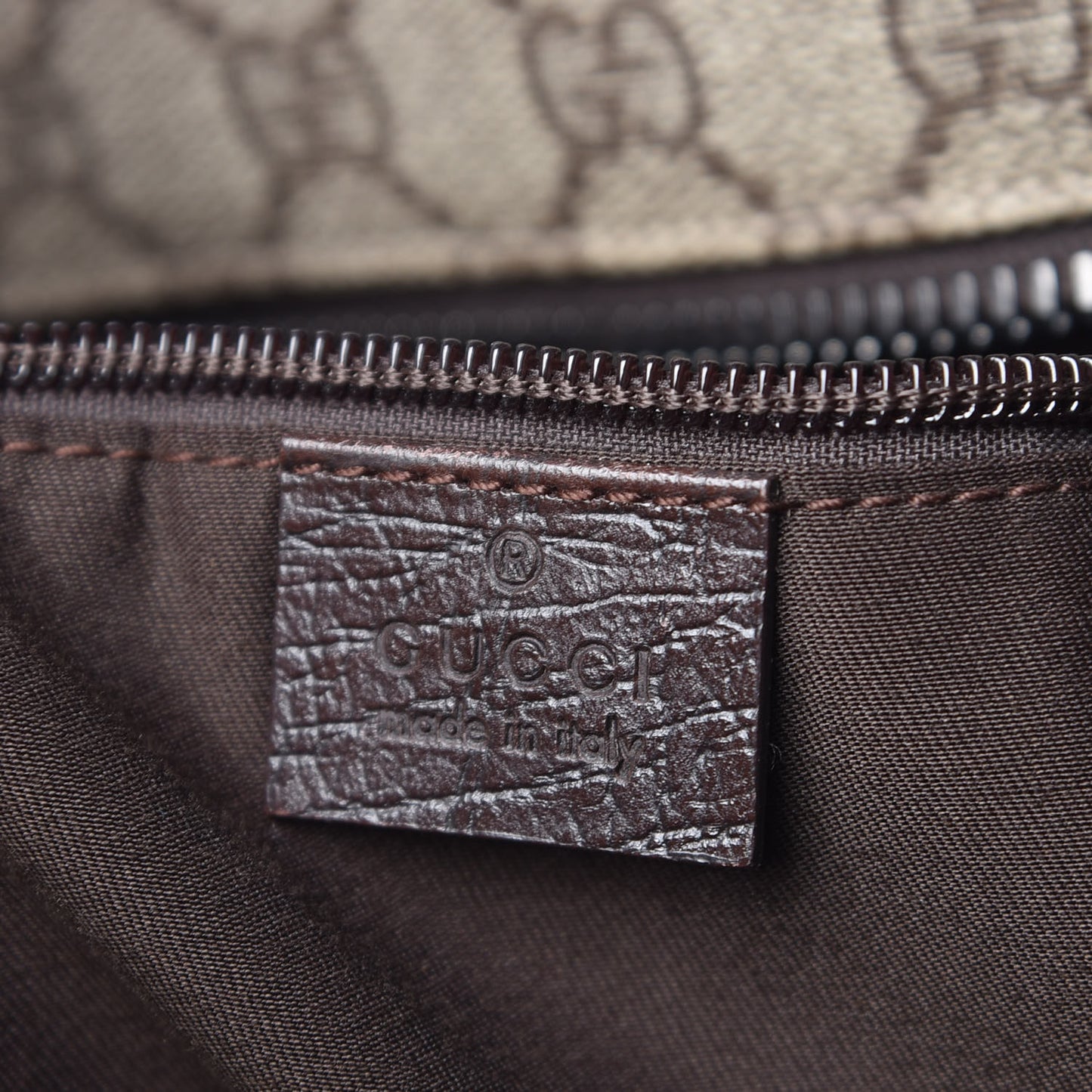 Soft GG Supreme Monogram Web Handle Vertical Tote Dark Brown