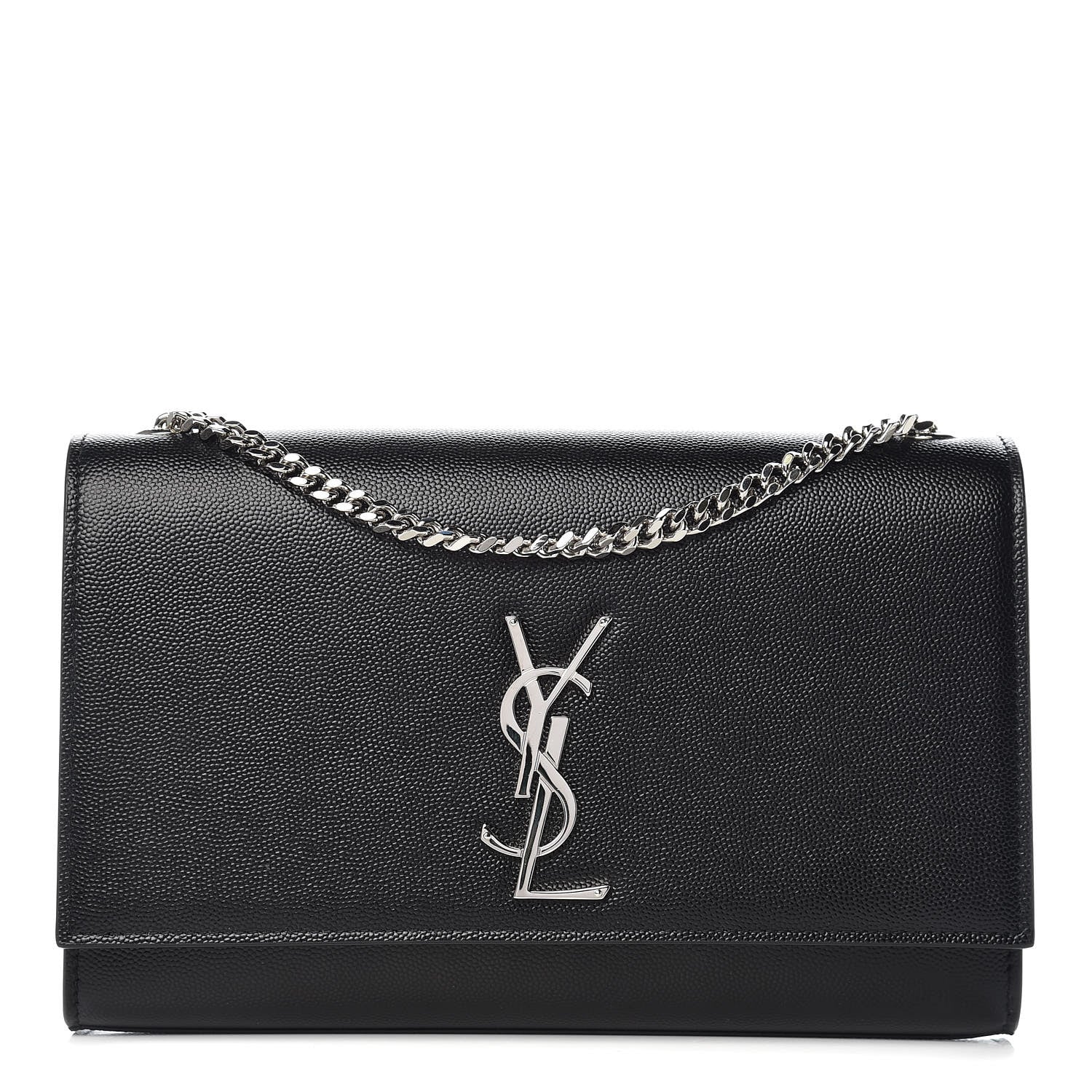 Saint Laurent Grain De Poudre Medium Classic Monogram Kate Satchel Black 1 of 11
