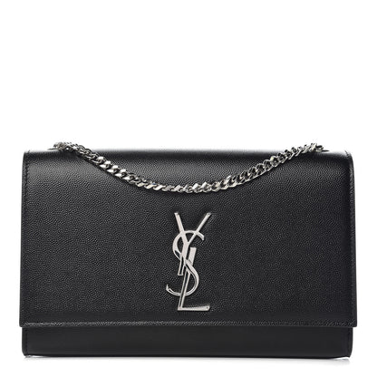 Saint Laurent Grain De Poudre Medium Classic Monogram Kate Satchel Black 1 of 11