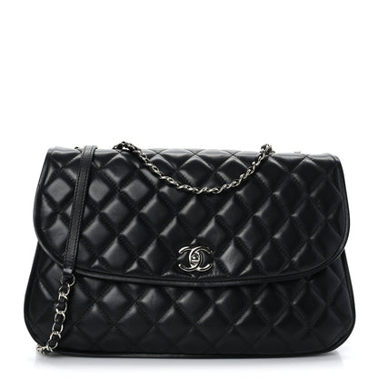 Chanel Lambskin Quilted Large Pagode Piping Flap Black 1 of 8