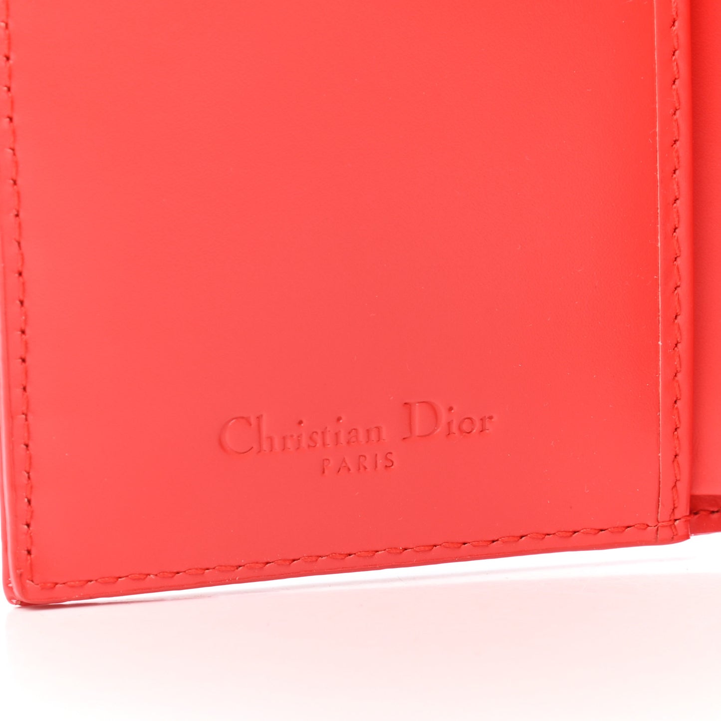 Patent Cannage Lady Dior Wallet Coral