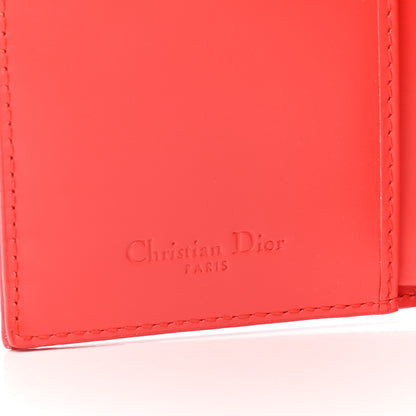 Christian Dior Patent Cannage Lady Dior Wallet Coral 6 of 7