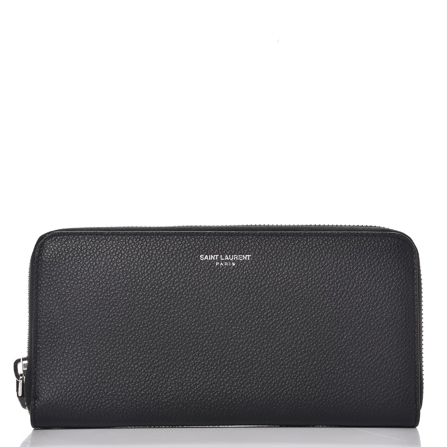 Grained Calfskin Rive Gauche Zip Around Wallet Black