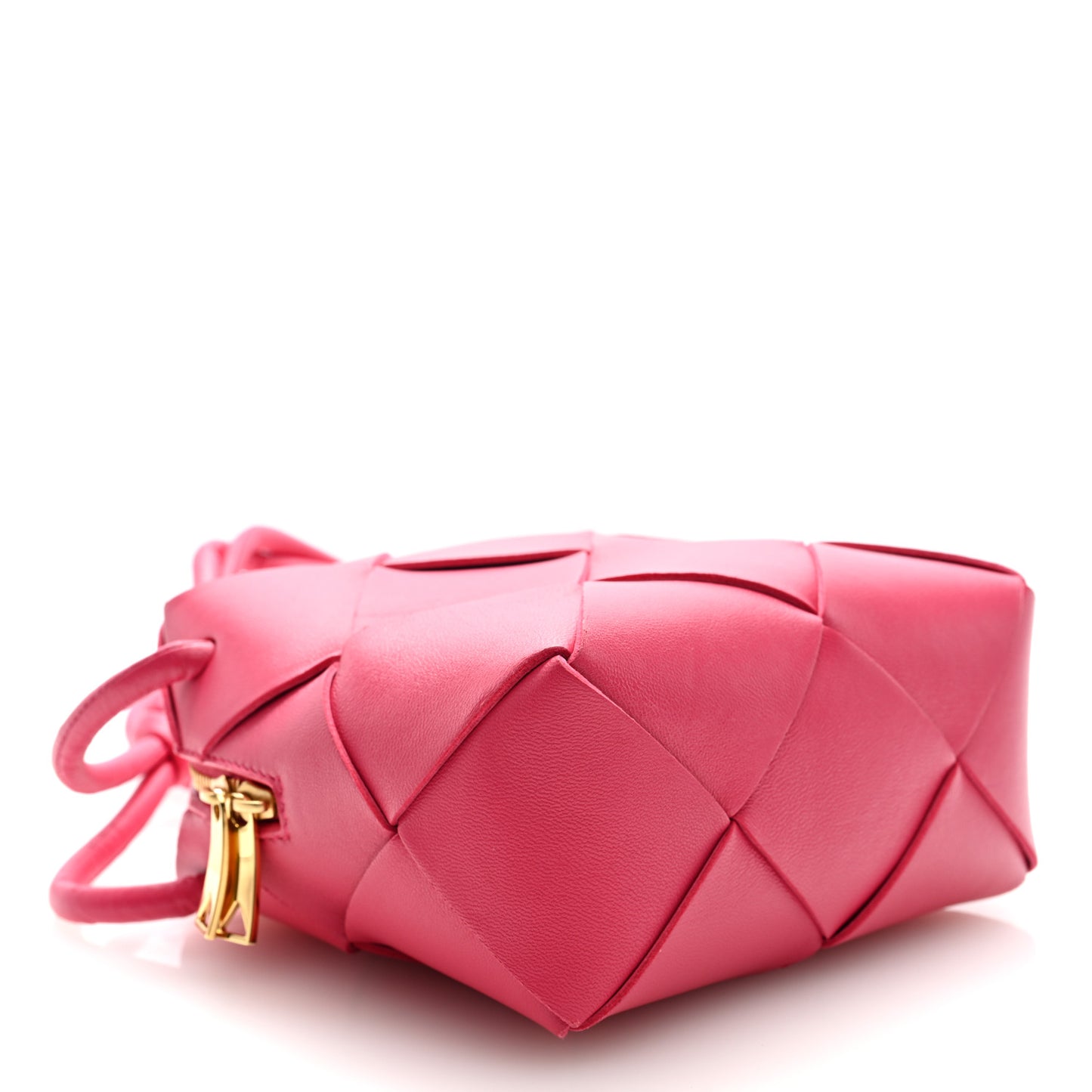 Lambskin Maxi Intrecciato Mini Cassette Camera Bag Cranberry