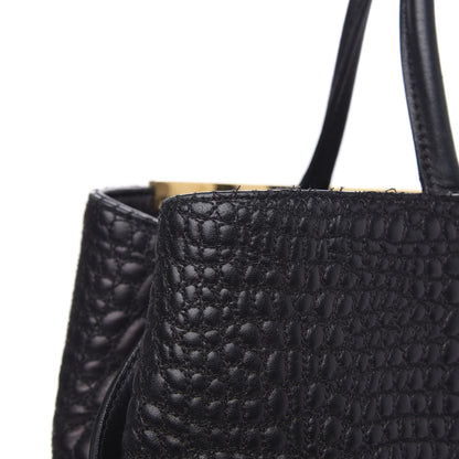 Fendi Nappa Crocodile Trapuntata Medium 2Jours Tote Black 15 of 16