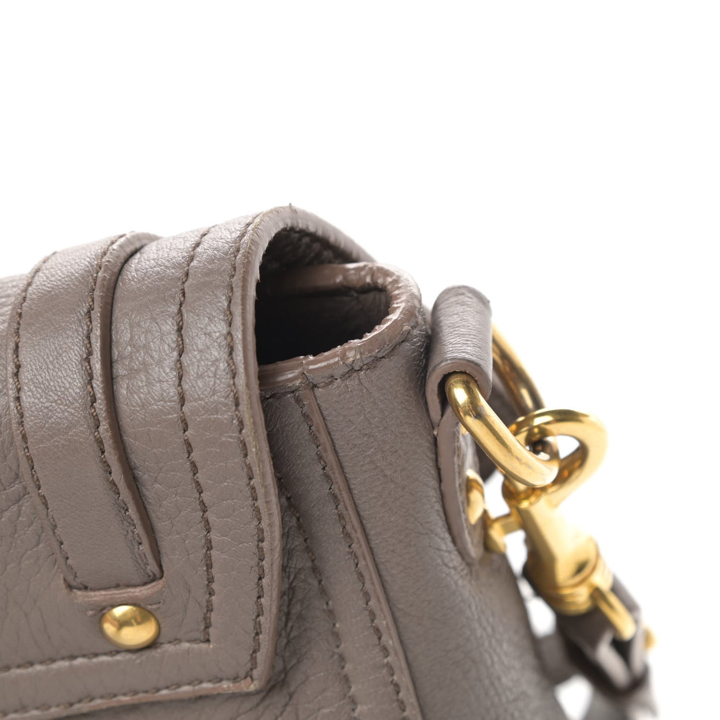 Cervo Front Buckle Satchel Taupe