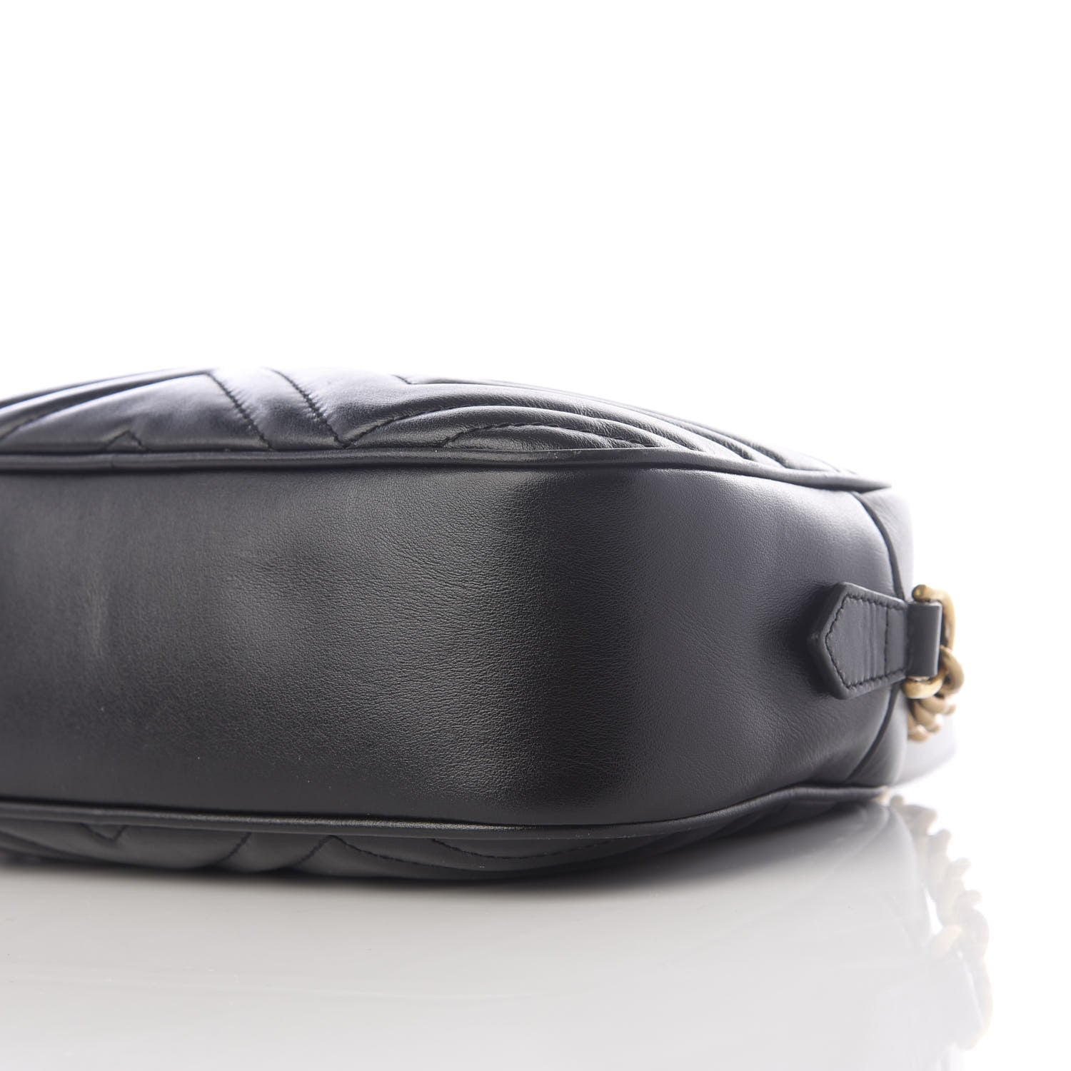 Gucci Calfskin Matelasse Small GG Marmont Chain Shoulder Bag Black 9 of 9