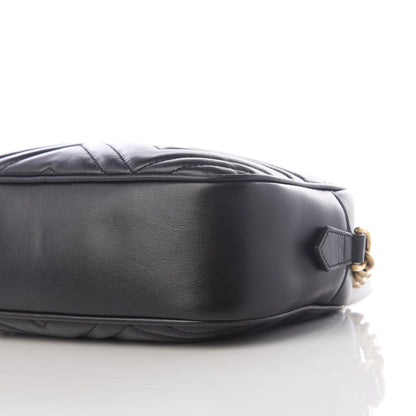 Gucci Calfskin Matelasse Small GG Marmont Chain Shoulder Bag Black 9 of 9