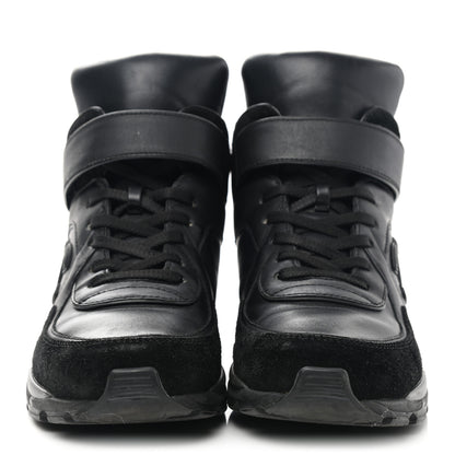 Chanel Suede Calfskin High Top CC Sneakers 37 Black 2 of 10