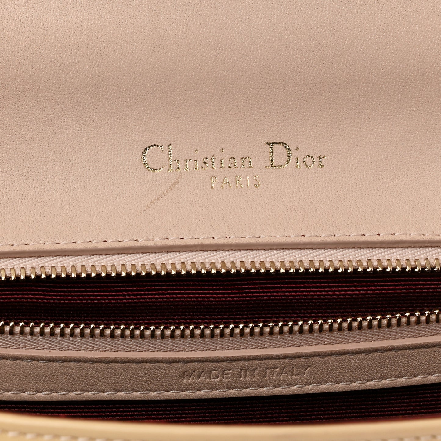 Patent Calfskin Medium Diorama Flap Bag Beige