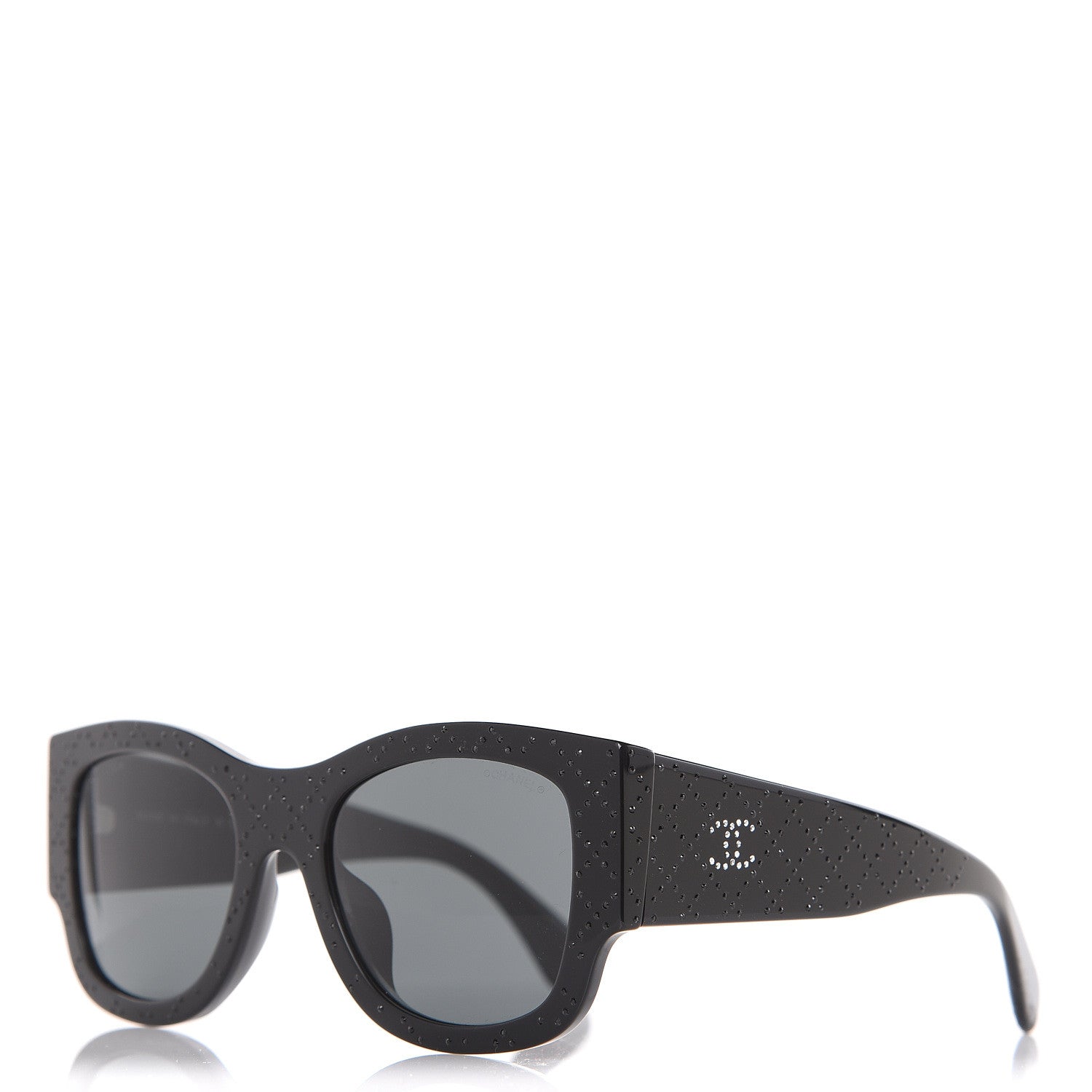 Chanel Acetate Strass Rectangle Sunglasses 5421B Black 1 of 8
