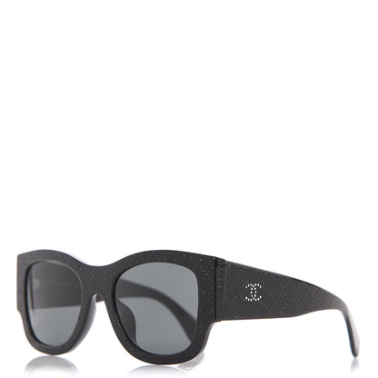 Chanel Acetate Strass Rectangle Sunglasses 5421B Black 1 of 8