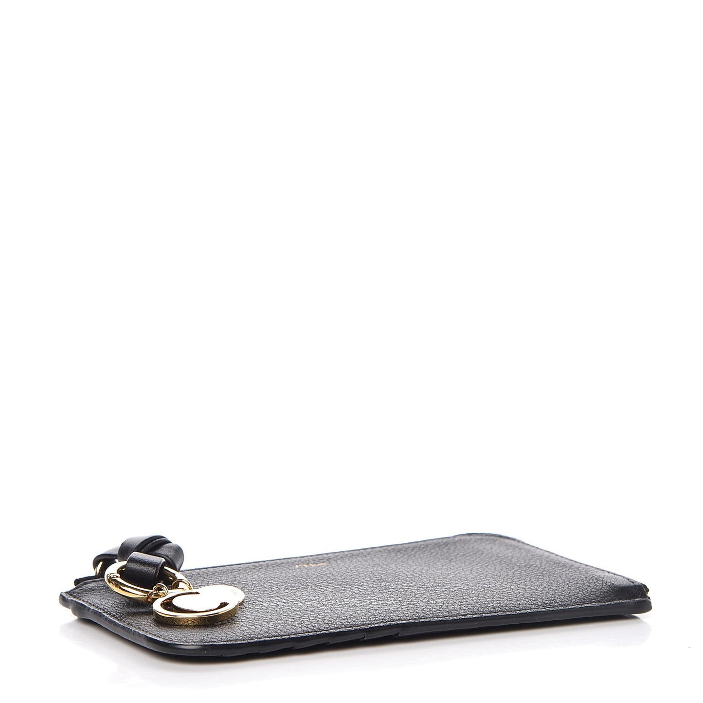 Calfskin Alphabet Purse Wallet Black