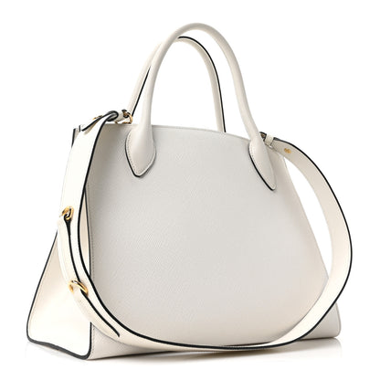 Prada Saffiano Cuir Calfskin Medium Monochrome Top Handle Tote White 3 of 10