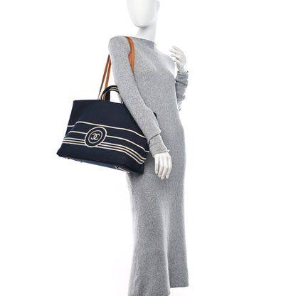Chanel Denim Large Shopping Tote Blue 2 of 9