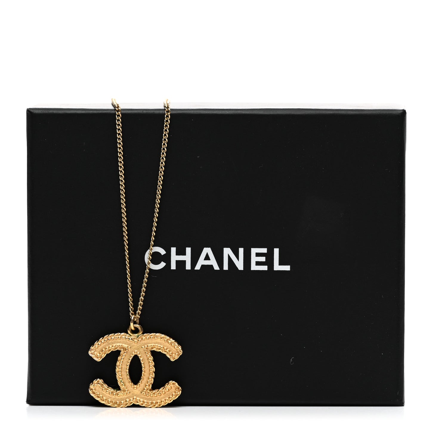 Metal CC Necklace Matte Gold