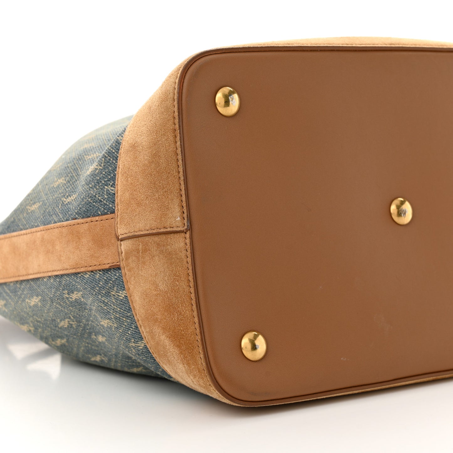 Canvas All-Over Monogram Bucket Bag Denim