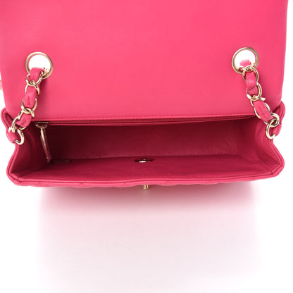Chanel Lambskin Quilted Mini Rectangular Flap Dark Pink 5 of 11