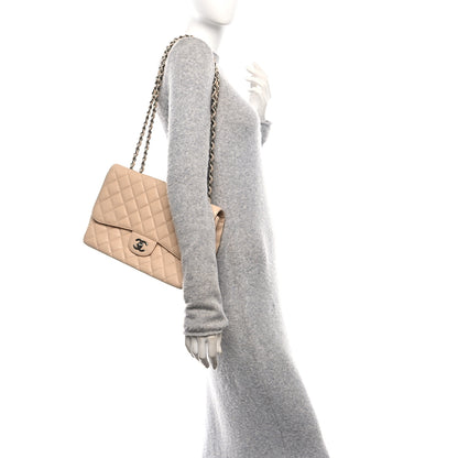 Chanel Caviar Quilted Jumbo Single Flap Beige Clair 2 of 12