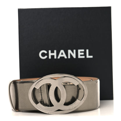 Chanel Metallic Calfskin CC Belt 80 32 Argent Fonce 7 of 7