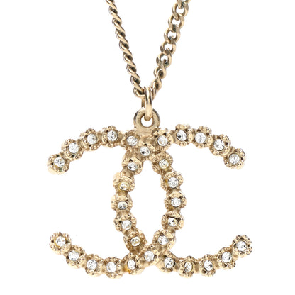 Chanel Crystal CC Pendant Necklace Gold 4 of 7