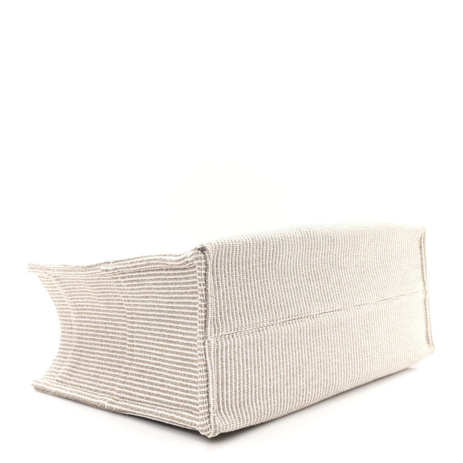 Celine Canvas Calfskin Striped Triomphe Large Cabas Beige 4 of 10