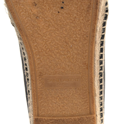 Saint Laurent Lambskin Monogram Espadrilles 38 Black 8 of 10