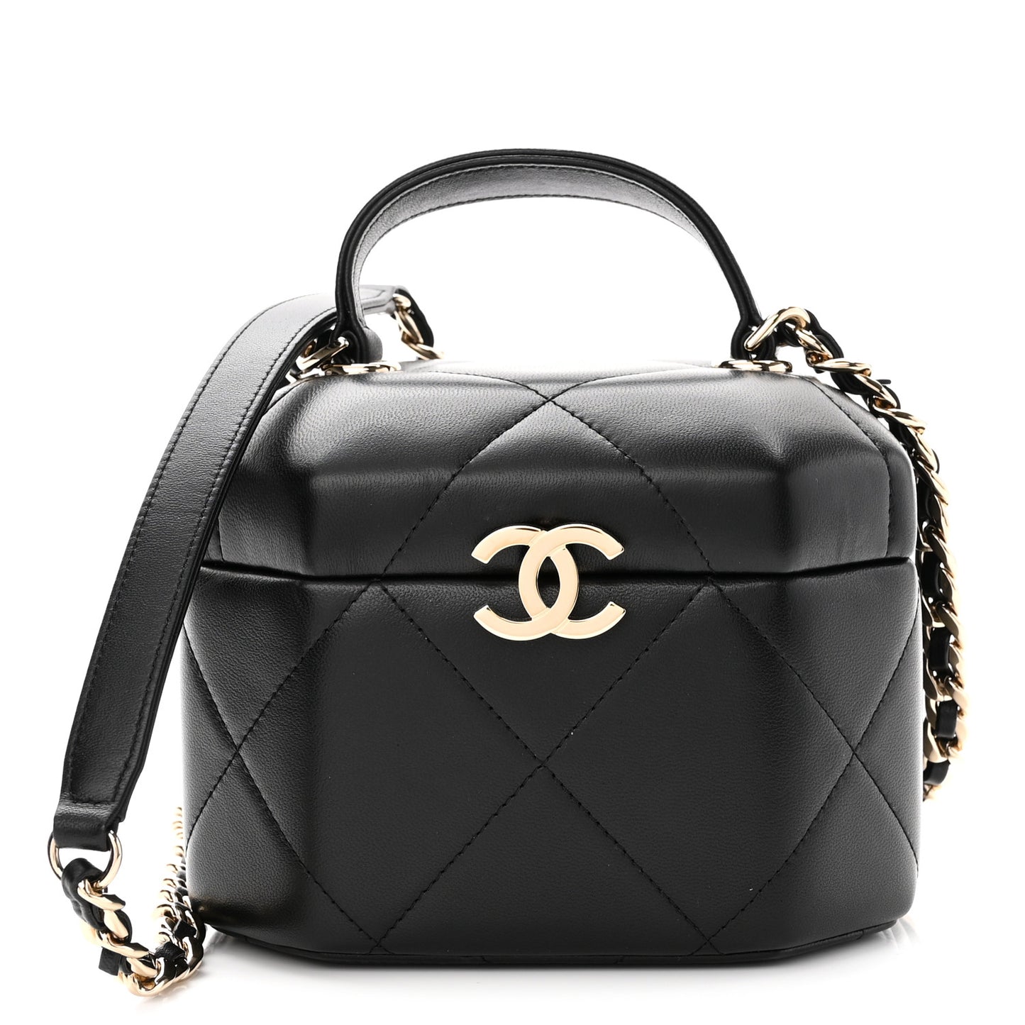 Lambskin Quilted Vendome Case Black