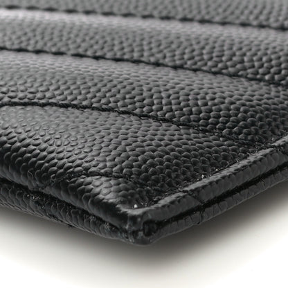 Saint Laurent Grain De Poudre Chevron Monogram Bill Pouch Black 10 of 11