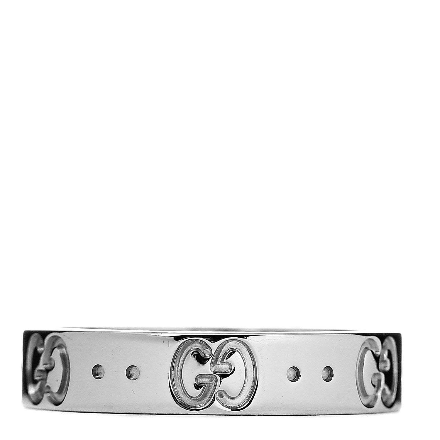Gucci 18K White Gold 4mm Icon Thin Band Ring 52 6 1 of 4
