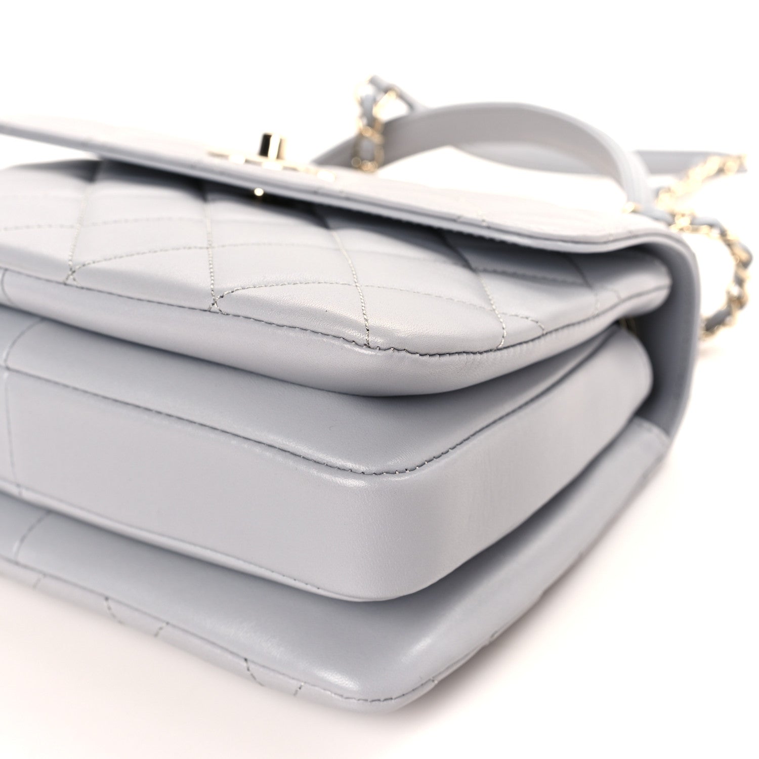 Chanel Lambskin Quilted Small Trendy CC Flap Dual Handle Bag Light Grey 9 of 10